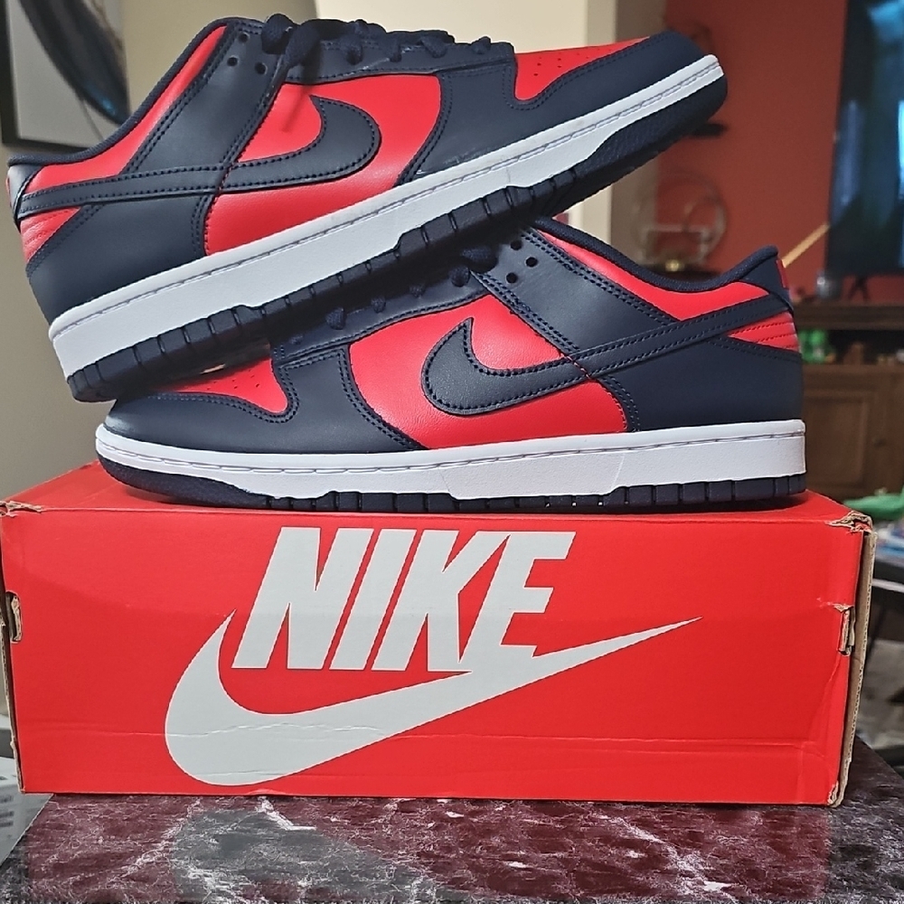 Nike Dunk Lo Retro SE University Red And Obsidian BRAND NEW REPLACEMENT BOX